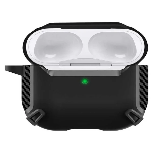 Pilanix Apple Airpods Pro 2. Nesil Için Ultra Korumalı Kancalı Karbon Desenli Silikon - Yeşil - Görsel 4