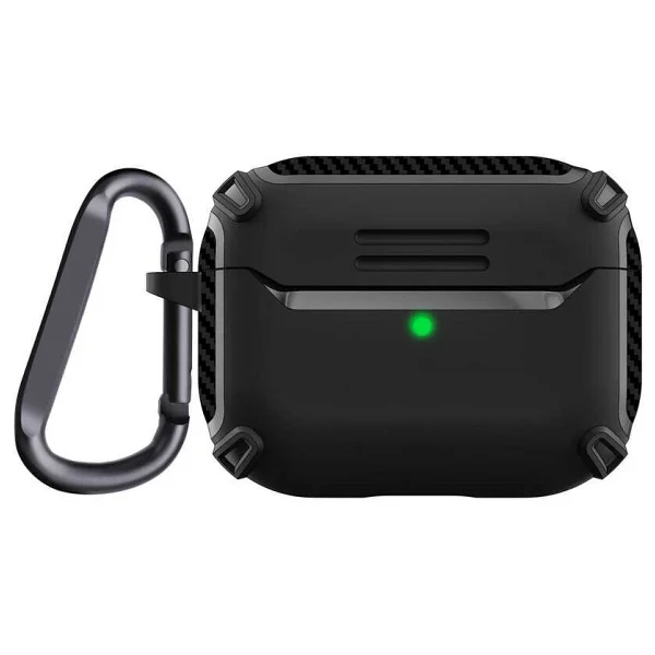 Pilanix Apple Airpods Pro 2. Nesil Için Ultra Korumalı Kancalı Karbon Desenli Silikon - Yeşil - Görsel 5