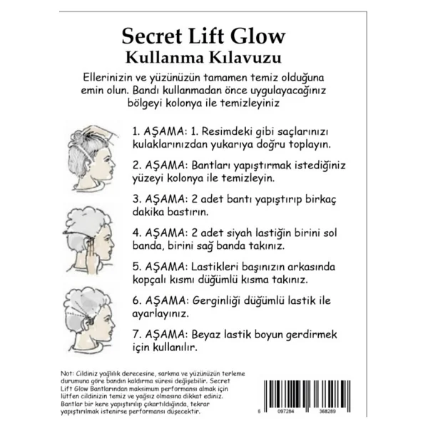 Secret Lift Glow Yüz Boyun Gerdirme Bantları 60 Adet 09901 Glow - Görsel 2
