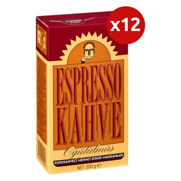 Kurukahveci Mehmet Efendi Espresso Öğütülmüş Kahve 250 gr x 12'li - Görsel 2