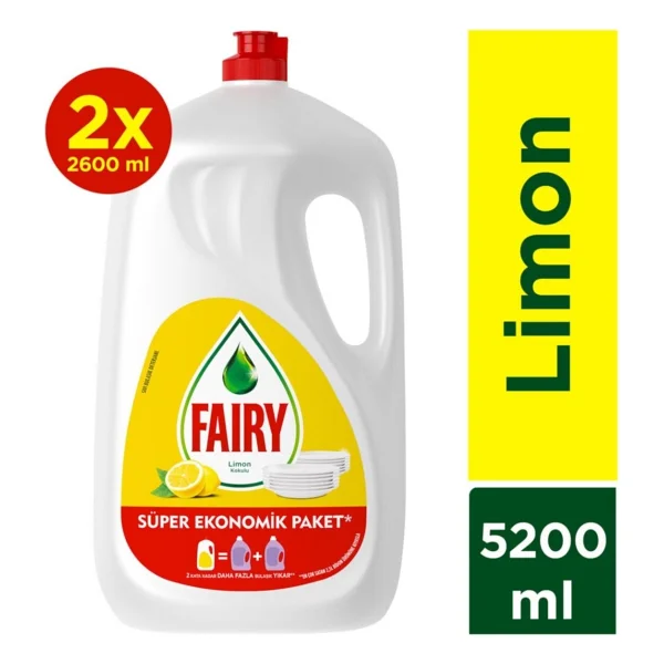Fairy 2600 ml 2'li Limonlu Sıvı Bulaşık Deterjanı - Görsel 7