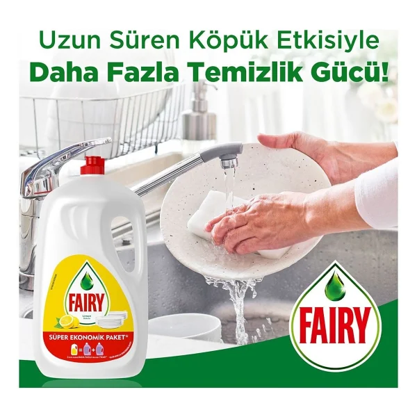 Fairy 2600 ml 2'li Limonlu Sıvı Bulaşık Deterjanı - Görsel 4