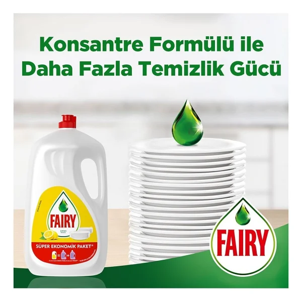 Fairy 2600 ml 2'li Limonlu Sıvı Bulaşık Deterjanı - Görsel 5