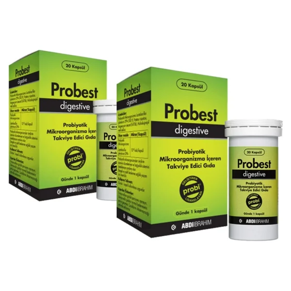 Probest Digestive Probiyotik 20 Kapsül X2 Adet Probiyotik Mikroorganizma İçeren Takviye Edici Gıda - -- - Görsel 2