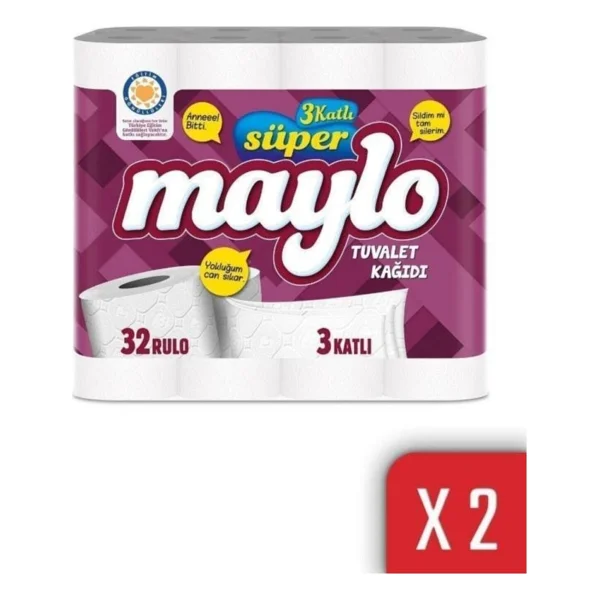 Maylo 2 Adet Tuvalet Kağıdı 3 Katlı 32'li - Görsel 2