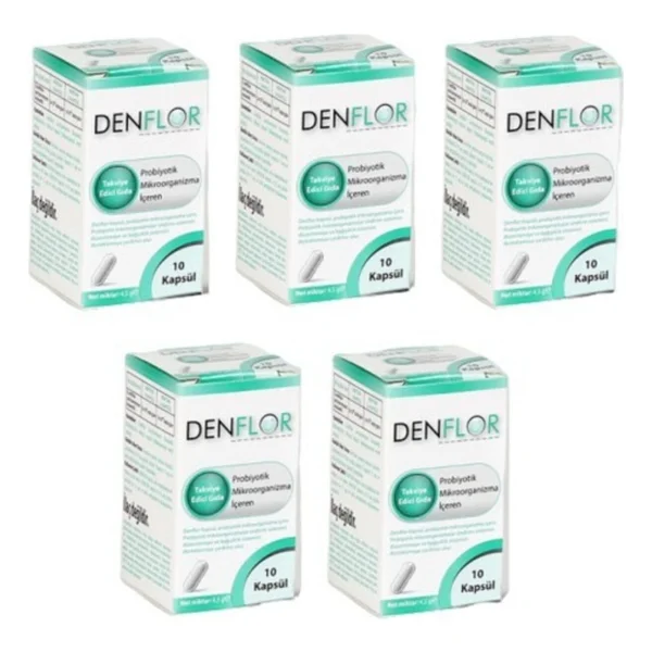 Denflor Probiyotik 10 Kapsül 5'li - Görsel 2
