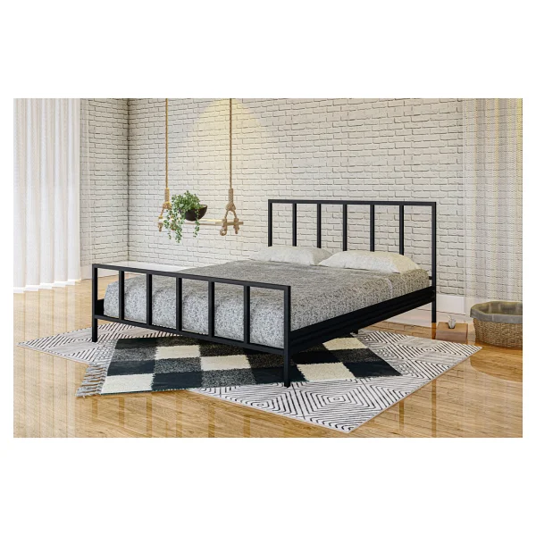 Metalia Gm 212 Vintage Çift Kişilik Metal Karyola Siyah 160X200 - 160 x 200 cm - Görsel 4
