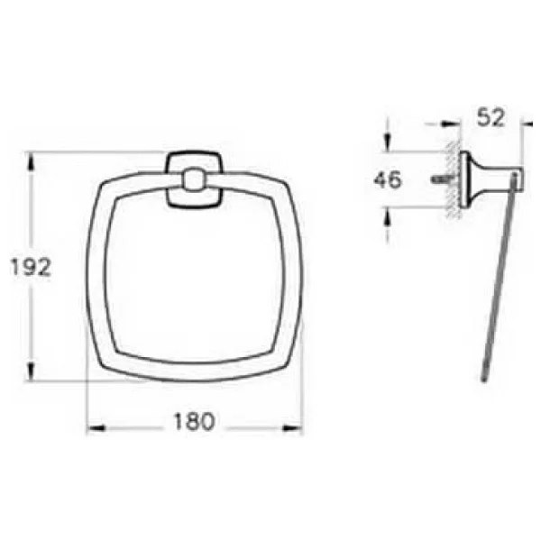 VitrA A4412036 Base 400 Siyah Halka Havluluk - Görsel 3