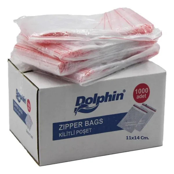 Dolphin Kilitli Şeffaf Buzdolabı Kilitli Saklama Poşeti Torba - 11x14 Cm. - 1000 Adet - Kutu - Görsel 3