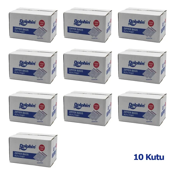 Dolphin Kilitli Şeffaf Buzdolabı Kilitli Saklama Poşeti 11 x 14 cm 1000'li 10 Kutu - Görsel 2