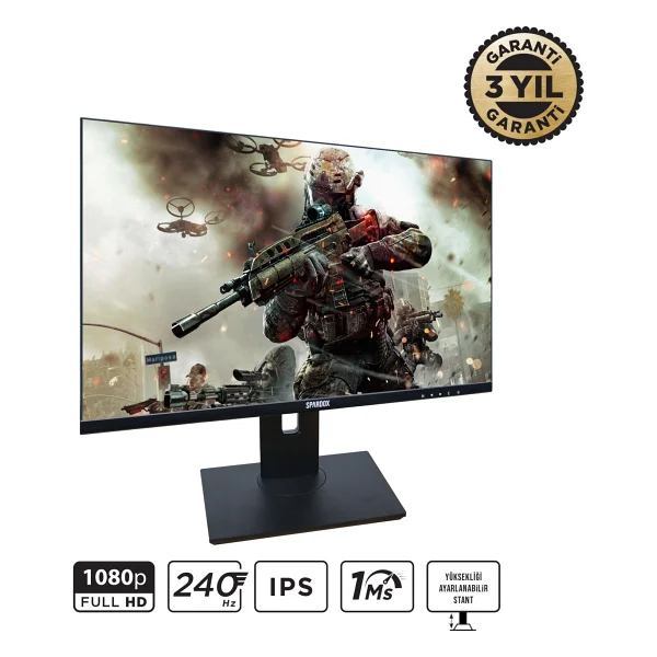 Spardox SG-24240P 24" 1 ms Full HD G-Sync FreeSync Pivot IPS Oyuncu Monitörü - Görsel 8