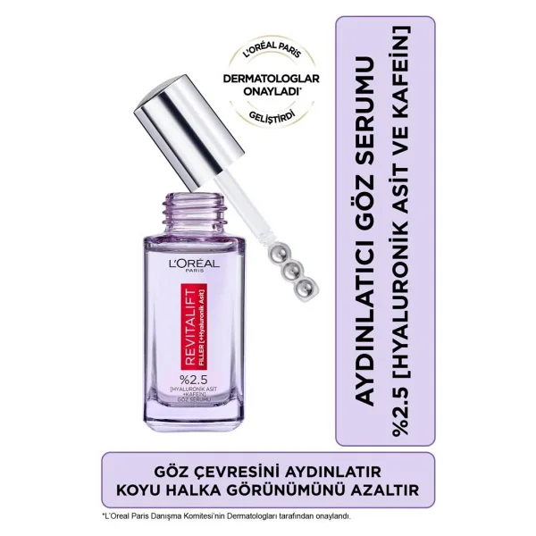 L'Oreal Paris Revitalift Filler Aydınlatıcı Göz Serumu 20 ml - Görsel 2