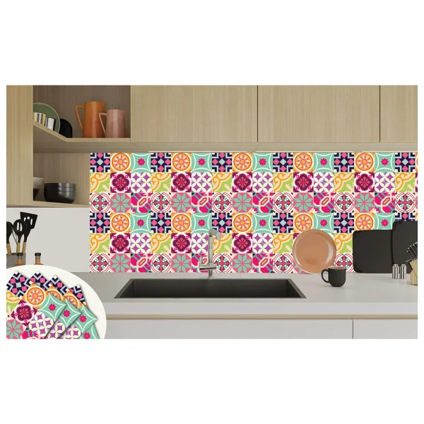 Tink Kendinden Yapışkanlı Colorful Desenli Pvc Karo 30X30 cm (56 Adet) 5m2 - Görsel 5