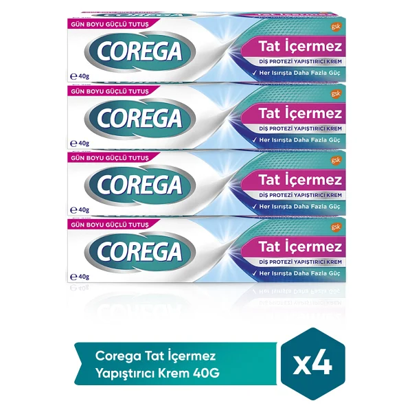 Corega Tat İçermez 40 gr 4 Adet Protez Diş Yapıştırıcı - Görsel 2