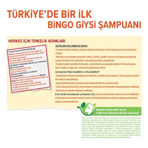 Bingo Giysi Şampuanı Arındırıcı Etki 4 lt - Görsel 3