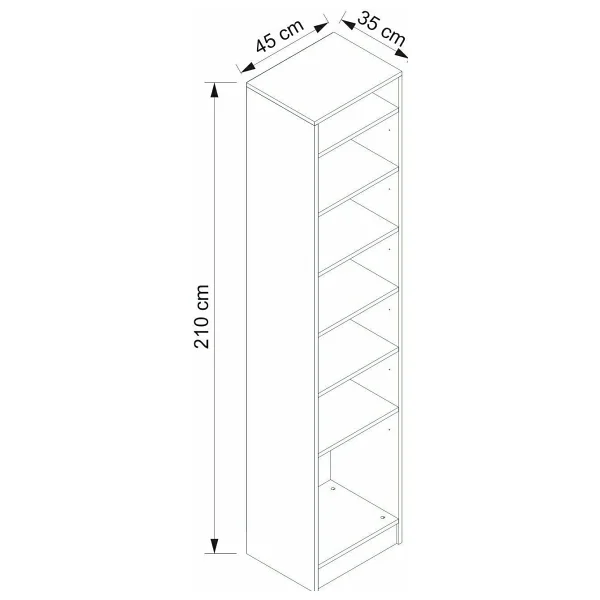 Minar Membran Çizgili 210 Cm Tek Bölme Raflı Tek Kapaklı Portmanto - Görsel 5