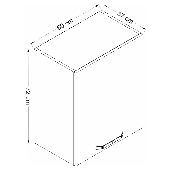 Minar Mutfak Modül Üst 1dk2r 60cm Dolap Byz Cam Mebran C Byz - Görsel 5