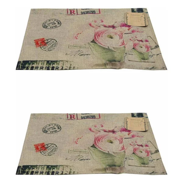 Bambum Coperta 2'li Çatal Kaşık Cepli Amerikan Servis Mektup - 30 x 45 cm - Renkli - Görsel 2