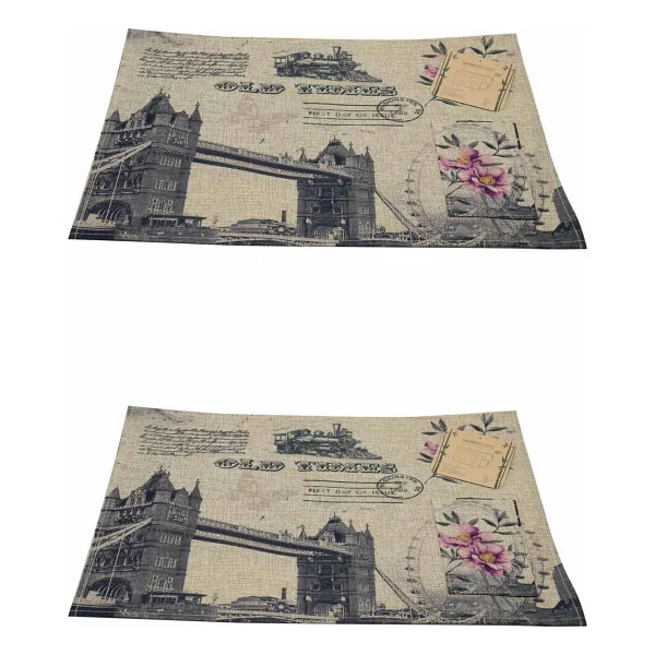 Bambum Coperta 2'li Çatal Kaşık Cepli Amerikan Servis Köprü - 30 x 45 cm - Renkli - Görsel 2