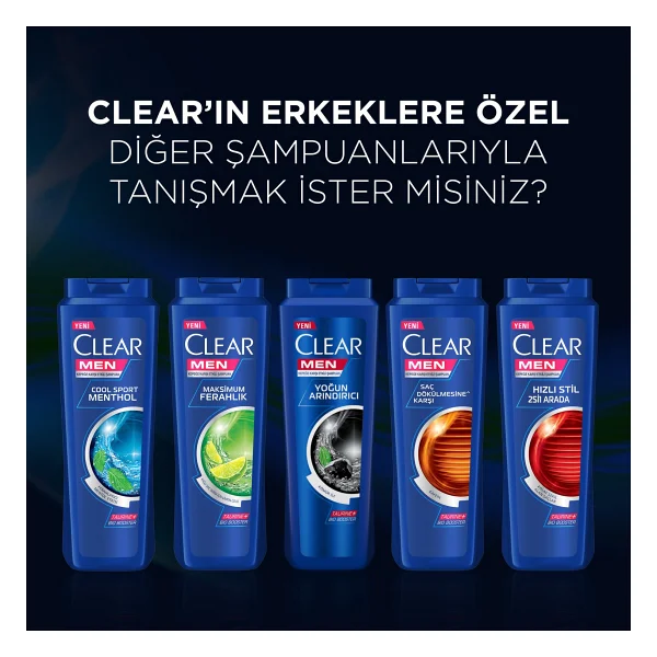 Clear Men Duş Ferahlığı 600 ml Kepek Şampuanı - Görsel 5