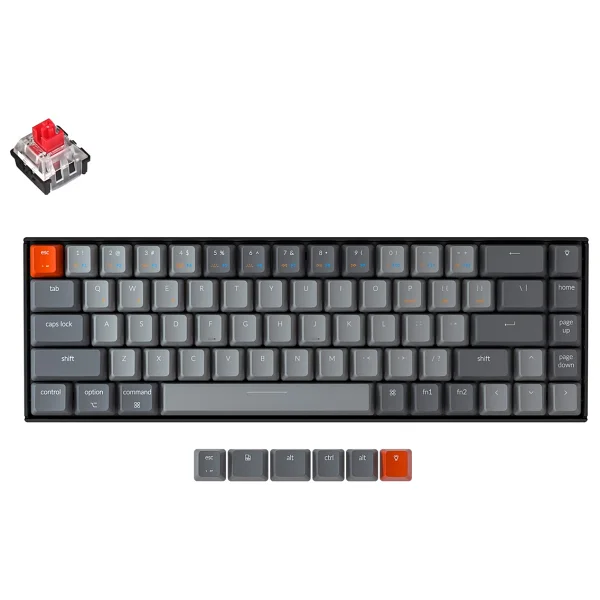 Keychron K6 RGB &65 TKL G Pro Mechanical Red Switch Kablolu/Kablosuz Mekanik Oyuncu Klavyesi - Görsel 5