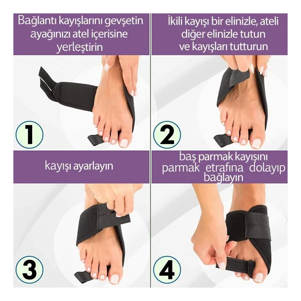Ankaflex Ayak Ateli Halluks Valgs Bunion Sağ Sol Ayak Parmak Ateli Ayak Tarak Kemiği Düzleştirici Gece Ateli - Görsel 3