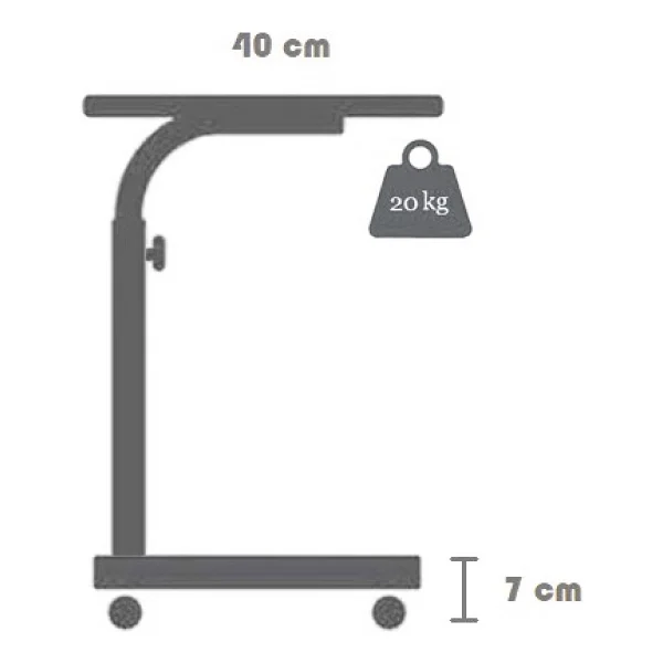 servetavcı Yükseklik Ayarlı Laptop Sehpası ve Çalışma Masası - Ceviz (Tekerli) 70 x 40 cm - Görsel 5