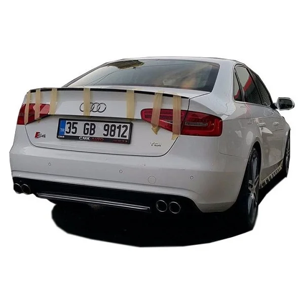 Audi A4 B8 Makyajlı 2012 - 2016 S4 Arka Tampon Eki - Difüzör (Plastik) - Görsel 2
