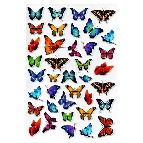 Limmy Sticker Kabartmalı A4 Boyutunda Stiker Defter, Planlayıcı Etiket, -(LIM097) - Mini Kelebekler - Görsel 2