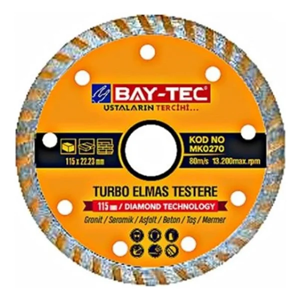 Bay-Tec MK-0270 Turbo Elmas Testere Kesici Disk - Görsel 2