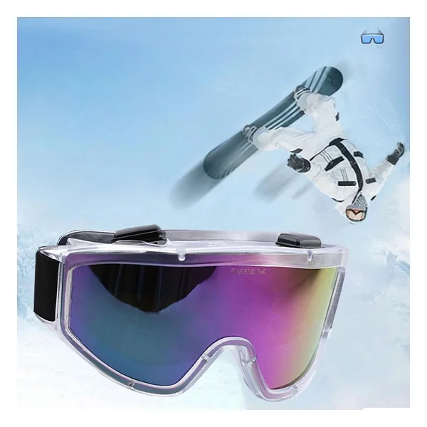 Kayak Gözlüğü Offroad Antifog Ventilli Korumalı Güneş Kar Gözlük Gökkuşağı Snowboard Glasses Sporu. - Yeşil - Görsel 3