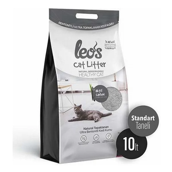 Leo 's Cat Litter Bentonit Grey Aktif Karbonlu 10 lt Kedi Kumu - Görsel 2