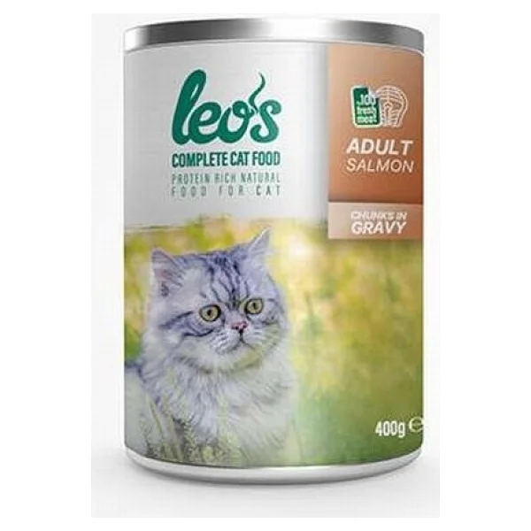 Leo's Somon Parça Etli 400 gr 6'lı Yetişkin Konserve Kedi Maması - Görsel 2