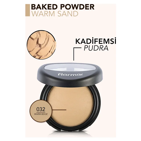Flormar Yüksek Pigmentli & Yarı Mat Bitişli Fırınlanmış 032 Warm Sand 9 gr Kompakt Pudra - Görsel 6