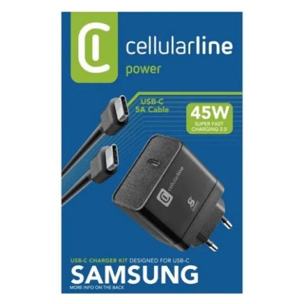 Cellularline 45 W Type-C Kablolu Hızlı Şarj Adaptörü - Görsel 2
