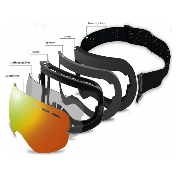 Unisex UV400 Anti Sis Kayak Snowboard Gözlüğü - Renkli - Standart - Görsel 3