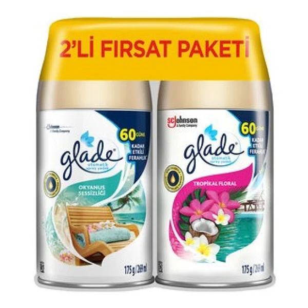 Glade Okyanus Sessizliği ve Tropikal Floral 269 ml 2'li Yedek Otomatik Sprey - Görsel 2