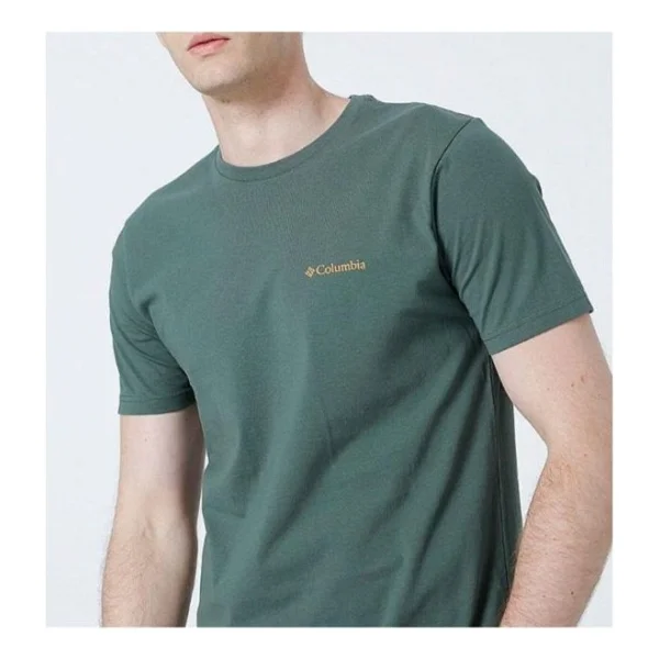 Columbia CSC Basic Logo Brushed CS0282-353 Koyu Yeşil Kısa Kollu Bisiklet Yaka Erkek Tişört - Görsel 5