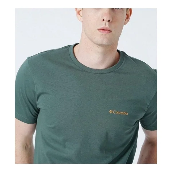 Columbia CSC Basic Logo Brushed CS0282-353 Koyu Yeşil Kısa Kollu Bisiklet Yaka Erkek Tişört - Görsel 6