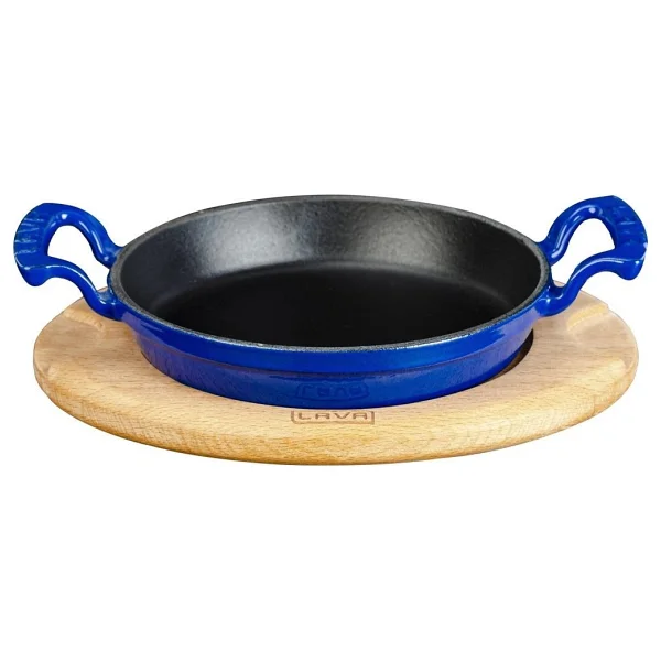 Lava Yuvarlak Ahşap Altlıklı 20 cm Demir Döküm Sahan - Görsel 6