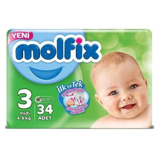 Molfix 3 Numara Midi 34'lü Bebek Bezi - Görsel 2