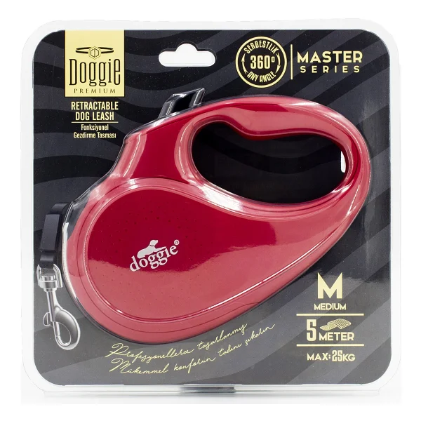 Doggie Master M Kırmızı Otomatik Köpek Tasması - Görsel 8