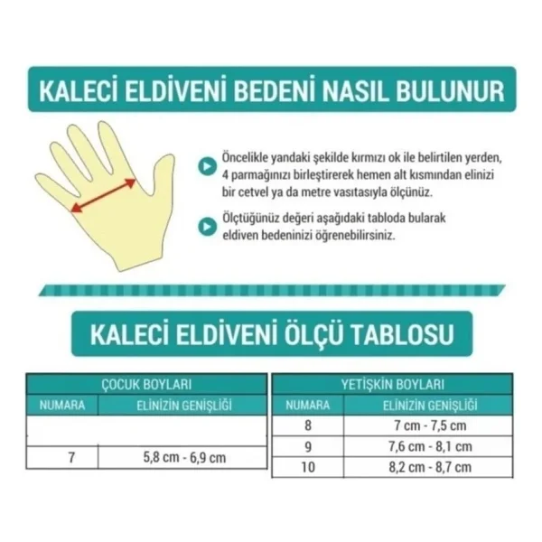AVESSA Finger Protected Plonjon Kemikli Bilek Bandajlı %40 Lateks Kaleci Eldiveni - Görsel 2