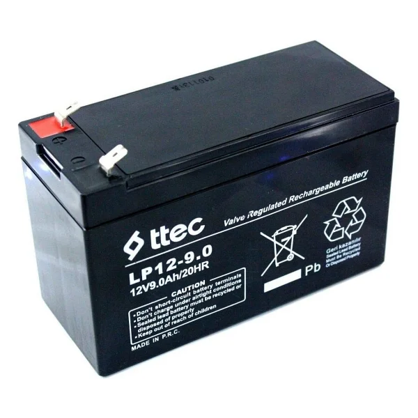 Ttec 12 Volt 9A Akü -12V 9 Ah Bakımsız Kuru Akü - 12V 9AH 12V9AH 12 Volt 9 Amper Akü - Görsel 3