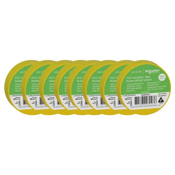 Schneider Thorsman 2420101-8 19 mm x 20 m 8 Adet Sarı Elektrik Bandı - Görsel 2