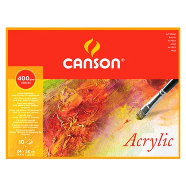 Canson 400 gr 24x32 cm 10 Yaprak Üstten Yapışkanlı Akrilik Blok - Görsel 2