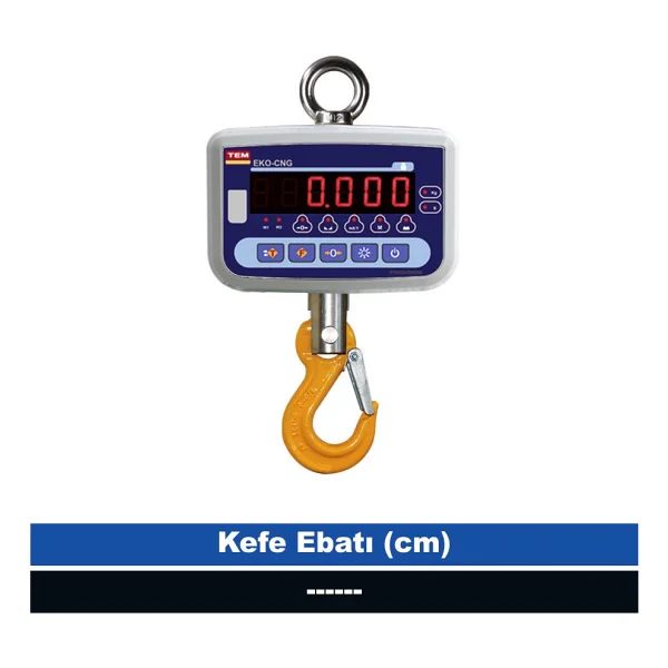 Tem Eko 1 Ton 500 gr Vinç Kancalı Tartım Baskülü (Onaylı) - Görsel 2