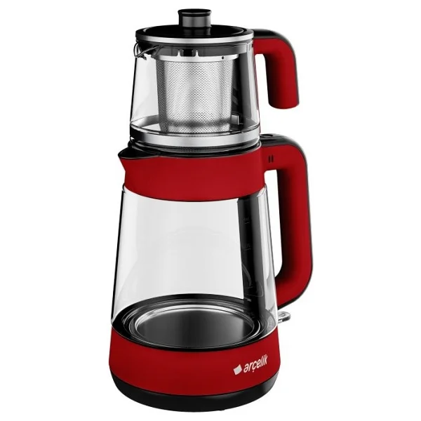 Arçelik 1900w, 2000ml, Çift Cam Kırmızı Çay Makinesi - Görsel 2