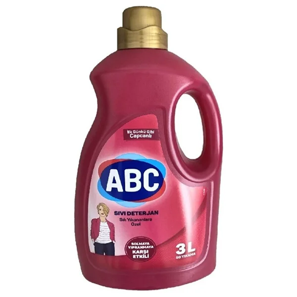 ABC Sık Yıkanan Çamaşırlara Özel Solmaya Yıpranmaya Karşı Sıvı Deterjan 3000 ml 2 Adet - 3 lt - Görsel 2