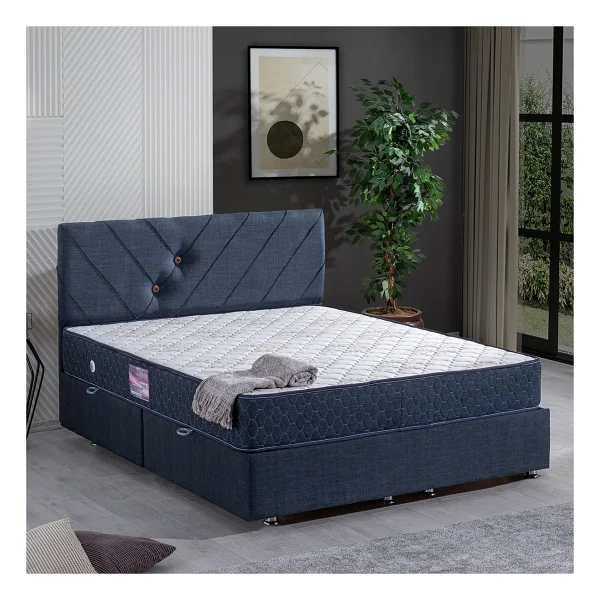 Setay Lux Class İkili Set Yandan Açılır Çift Kişilik Baza Başlık - Lacivert - 160 x 200 cm - Görsel 5